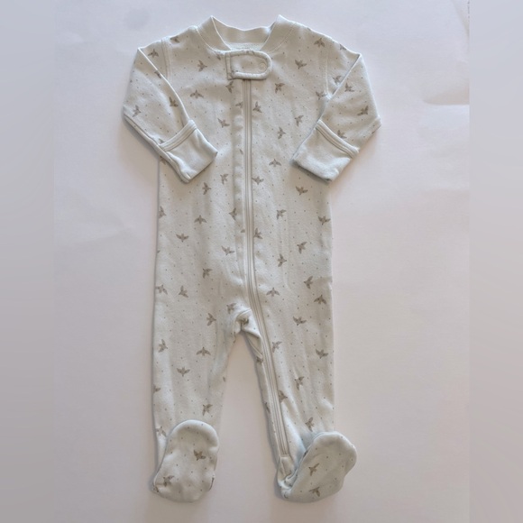 Quincy Mae Zip Long Sleeve Footie Bird Pattern - Picture 1 of 5